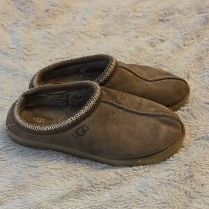 UGG Taupe Suede Slip-On Shearling Mules